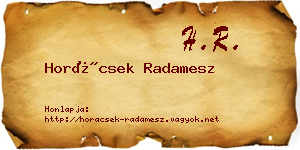 Horácsek Radamesz névjegykártya